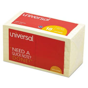Universal Self-Stick Note Pads, 3 x 3, Yellow, 100-Sheet, 18/Pack