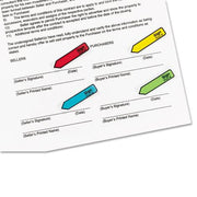 Post-it Flags - Arrow Message 1/2" Flags - "Sign Here" - 4 Colors w/Dispensers - 120/Pack