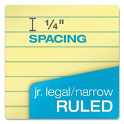 TOPS - Docket Ruled Perforated Pad -Jr. Legal Ruling - 5 x 8 -Canary - 12 50-Sheet Pads/Pack