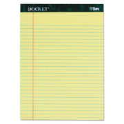 TOPS - Docket Writing Tablet, 8 1/2 x 11 3/4, Legal Rule, Canary, 50 Sheets - 6-Pack