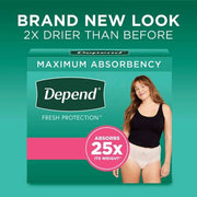 Depend Fresh Protection Adult Incontinence Underwear for Women, XXL (44 ct.)