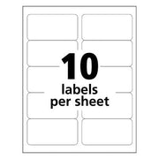 Avery White Shipping Labels-Bulk Packs, Inkjet/Laser Printers, 2 x 4, White, 10/Sheet, 250 Sheets/Box