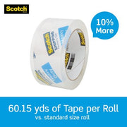 Scotch Heavy Duty Shipping Packaging Tape, 1.88" x 60.15 yd, 6-Pack