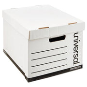 Universal® Heavy-Duty Fast Assembly Lift-Off Lid Storage Box, Letter/Legal, White, 12/CT