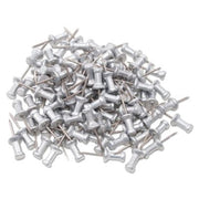GEM - Aluminum Head Push Pins, Aluminum, Silver, 1/2" - 100/Box