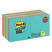 Post-it Super Sticky Pop-up Notes, 3" x 3", Supernova Neons Collection, 16 Pack, 1,440 Total Sheets