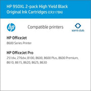 HP 950XL High Yield Original Ink Cartridge, Black (2 pk., 2,300 Page Yield)